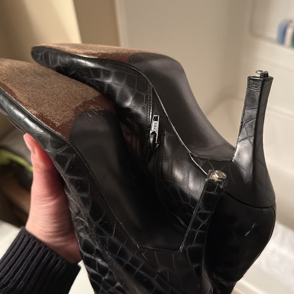 Stuart Weitzman Patent Leather Crocodile Boots - Picture 9 of 9